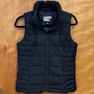 Lands' End Quilted Black Vest